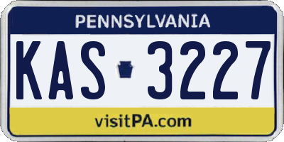 PA license plate KAS3227