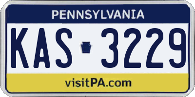 PA license plate KAS3229