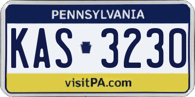 PA license plate KAS3230