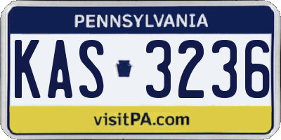 PA license plate KAS3236