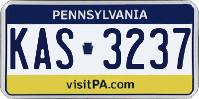 PA license plate KAS3237