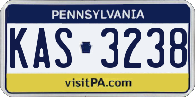 PA license plate KAS3238