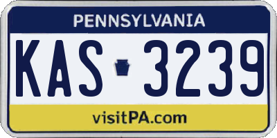 PA license plate KAS3239