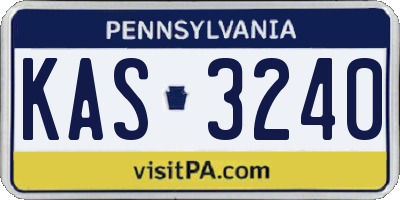 PA license plate KAS3240