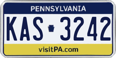 PA license plate KAS3242