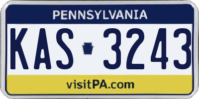 PA license plate KAS3243