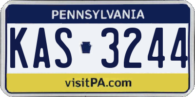 PA license plate KAS3244