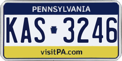 PA license plate KAS3246
