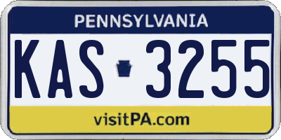 PA license plate KAS3255