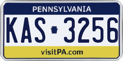 PA license plate KAS3256