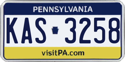 PA license plate KAS3258