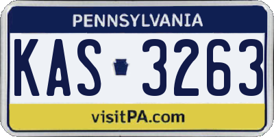 PA license plate KAS3263