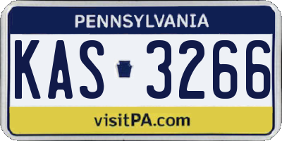 PA license plate KAS3266
