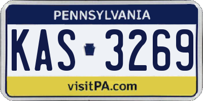 PA license plate KAS3269
