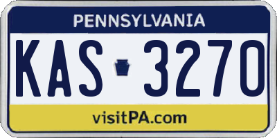 PA license plate KAS3270