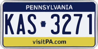 PA license plate KAS3271