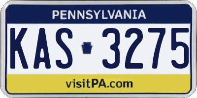 PA license plate KAS3275