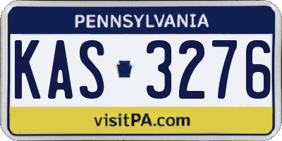 PA license plate KAS3276