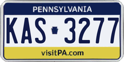 PA license plate KAS3277