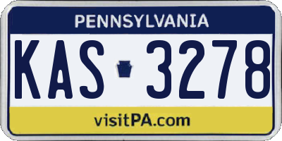 PA license plate KAS3278