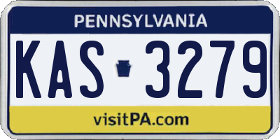 PA license plate KAS3279