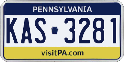 PA license plate KAS3281