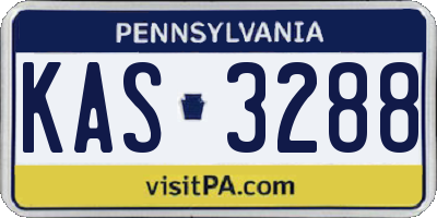 PA license plate KAS3288