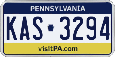 PA license plate KAS3294