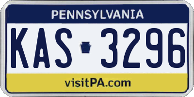 PA license plate KAS3296