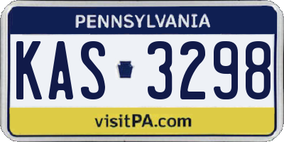 PA license plate KAS3298