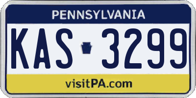 PA license plate KAS3299