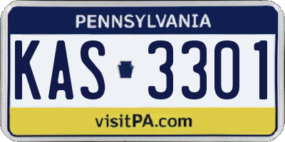 PA license plate KAS3301