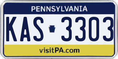 PA license plate KAS3303