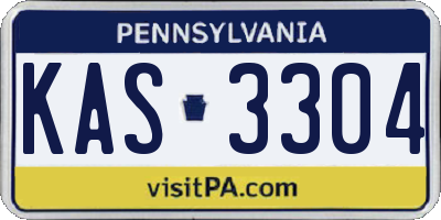 PA license plate KAS3304