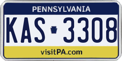 PA license plate KAS3308