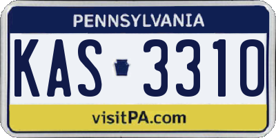 PA license plate KAS3310