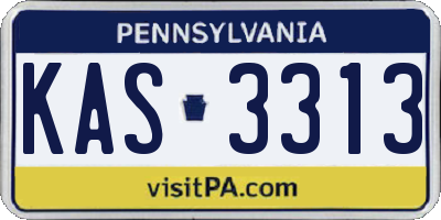 PA license plate KAS3313