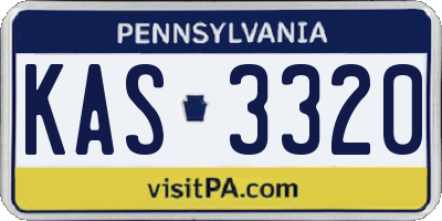 PA license plate KAS3320