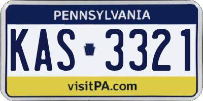 PA license plate KAS3321