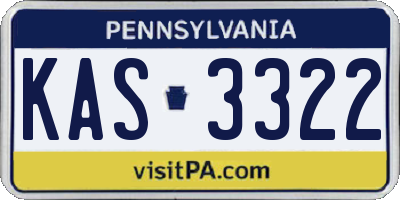 PA license plate KAS3322