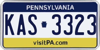 PA license plate KAS3323