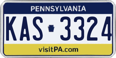PA license plate KAS3324