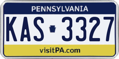 PA license plate KAS3327