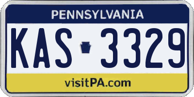 PA license plate KAS3329