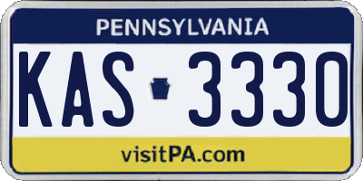 PA license plate KAS3330