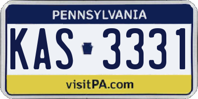 PA license plate KAS3331