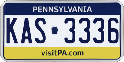 PA license plate KAS3336