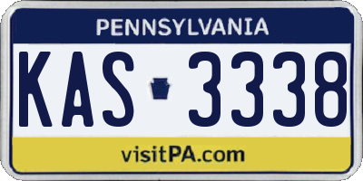 PA license plate KAS3338