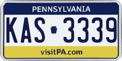 PA license plate KAS3339