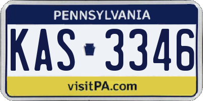 PA license plate KAS3346